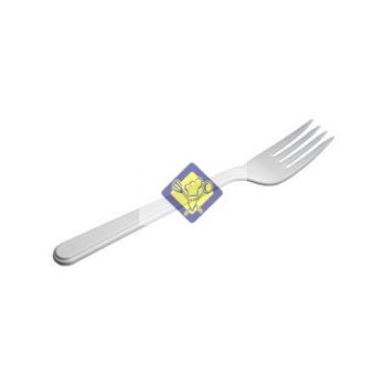   műa evővilla Superior 18cm, fehér, többször használható, 100 db/csomag