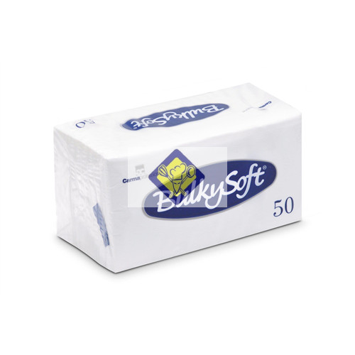 BulkySoft 2rtg Servietten 33x33cm. 50szál 1/8 weiß / Packung.