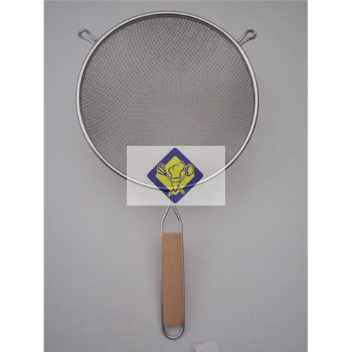 Filter 27 cm wooden handle, double mesh