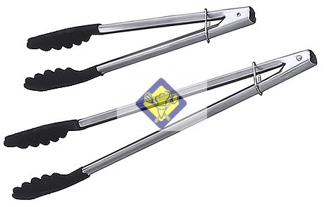 salad tongs 23 cm black plas. head