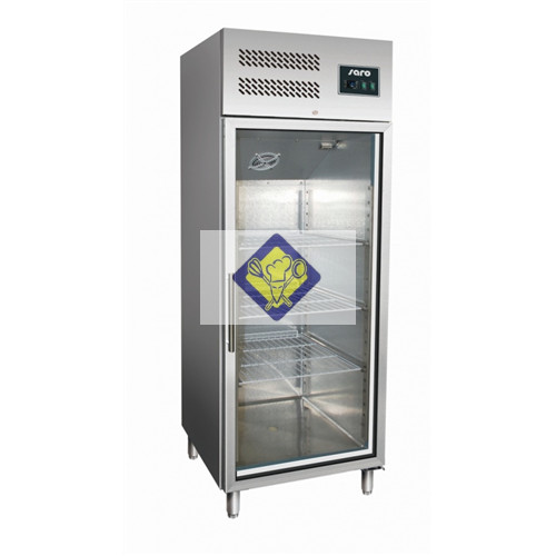 Refrigerator, glass door, L 0537, GN 600 stainless steel Model TNG