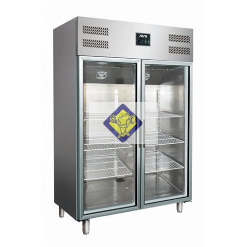 Hűtő, üvegajtós, 1173 L, rozsdamentes Modell GN 1200 TNG
