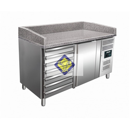 Refrigerated work table for pizza, 151.5 cm, granite worktop Model MARGA PZ 1610 TN