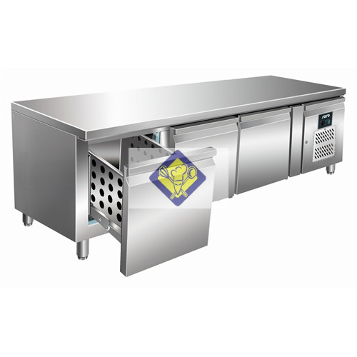 Refrigerated work table, below 179.5 cm, table sets, drawer design UGN 3100 Model TN-3S