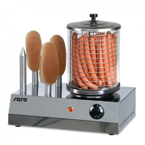 Hot Dog készülék, virsli főző/melegentartó kosárral, 4 tüske Modell CS-400