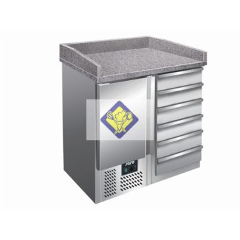   Hűtött munkaasztal pizzához, 095,5 cm, gránit munkalap Modell PZ 4001