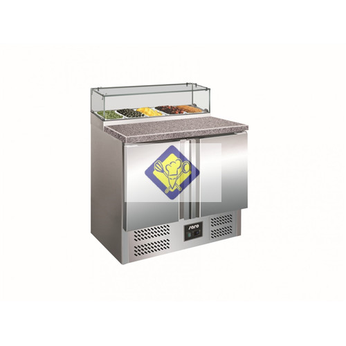 Refrigerated pizza bench, 090 cm, granite worktop, bottled cooler conditions Model PS 200 G