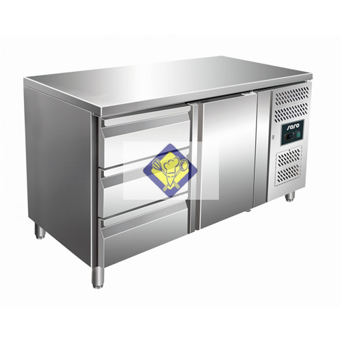 Refrigerated work table, 136 cm, 1 door + 3 drawers Model 2130 KYLJA TN