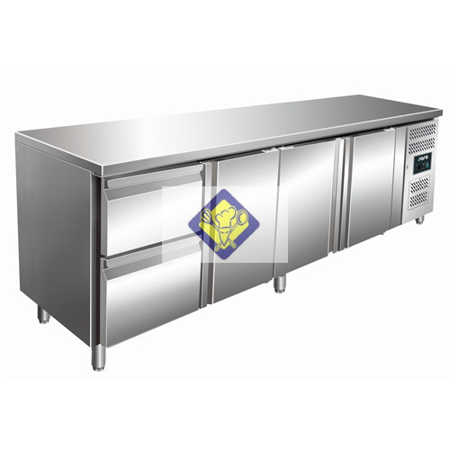 Refrigerated work table, 223 cm, 3 doors + 2 drawers Model 4110 KYLJA TN