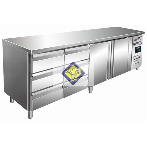 Refrigerated work table, 223 cm, 2 door + 6 drawers Model 4150 KYLJA TN