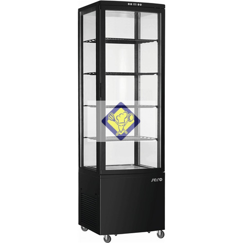 Kühlschrank, rundes Glas, Lüftung Kühlung, 235 L Schwarz Modell SVEN