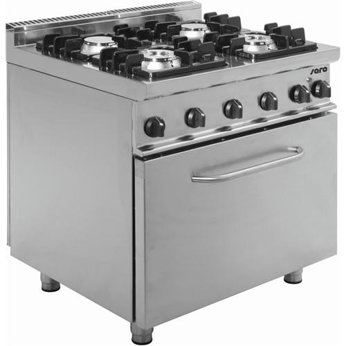 Gas cooker, four burners, electric oven GN 2/1, 24 + 5.48 kW Model E7 / KUPG4LE