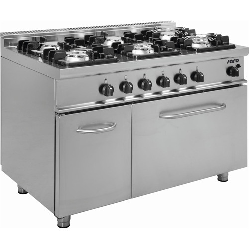 Gas Stove, 6 burners, gas oven GN 2/1, 43.9 kW, Model E7 / KUPG6LN