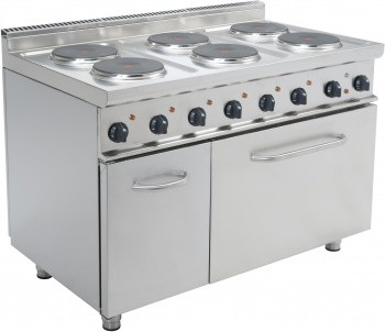 Electric cooker, hob Round 6, GN 2/1 electric oven, 15.6 + 5.1 kW Model E7 / CUET6LE
