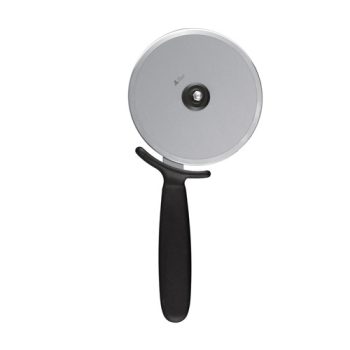   Pizzaschneider 12 cm, Länge 31,5 cm, oder metallisiert. Griff, schwarz