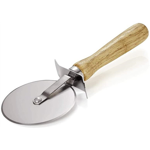 pizza cutter 9.5 cm, length 24 cm, wooden handle