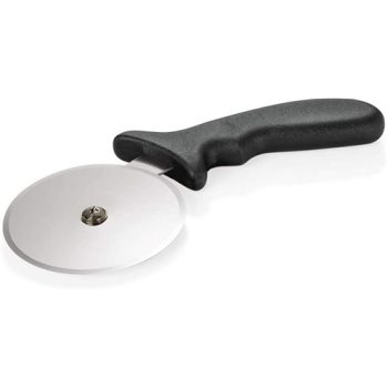   Pizzaschneider 10 cm, Länge 24 cm, oder metallisiert. Griff, schwarz