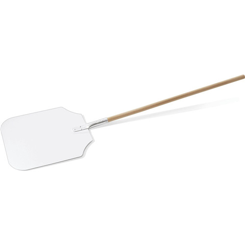 Aluminum pizza shovel. wooden handle head: 35,5x40,5cm Length: 132cm