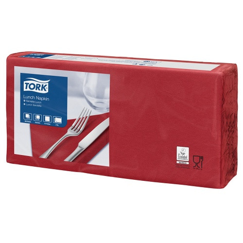 Napkin Tork burgundy 2-ply 33x33cm 200 pieces / pack