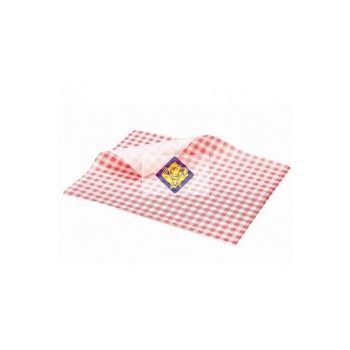 rot karierten Wachspapier 25x20cm 1000db / package