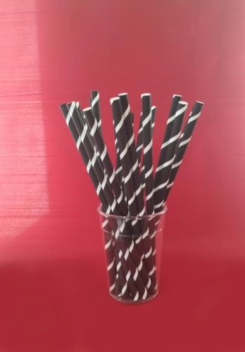 Black twisted paper straws 150pcs / pack
