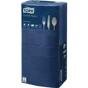 Napkin Tork cocktail blue two-ply 24x24cm 200 pieces / pack