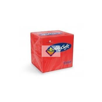 BulkySoft 2rtg Servietten 33x33cm. 100szt rot / cs.