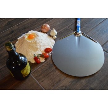 Aluminium Pizzaschaufel. GI. Rund 36cm / 150cm