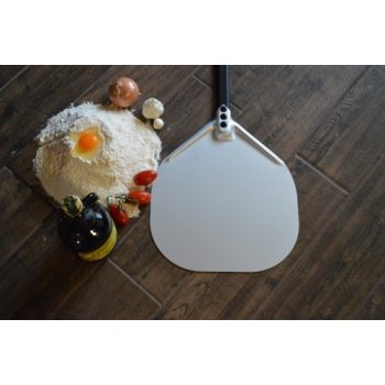 Aluminium Pizzaschaufel. GI. 32x32 cm / 120 cm