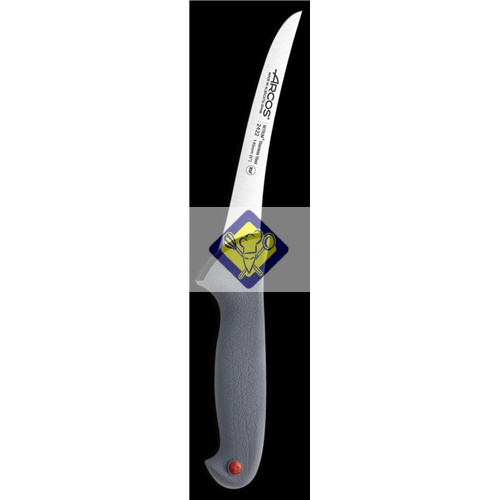 Arcos csontozó kés 14 cm, hajlított penge, gumis nyél, jelölőkkel COLOUR PROF