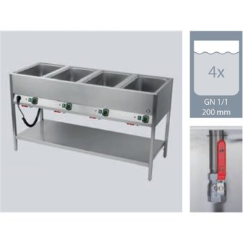 Warming, waterbath, 2.8 kW, 4xGN1 / 1 Model 4120 BMSD