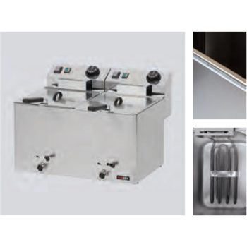 Fritőz, elektromos, 07+07 L, asztali Modell FE 77 E/V