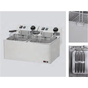 Fritőz, elektromos, 07+07 L, asztali Modell FE 77 E