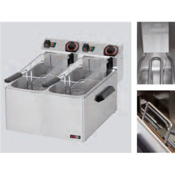   Fritőz, elektromos, 08+08 L, asztali Modell FE 88 (hal sütéséhez)
