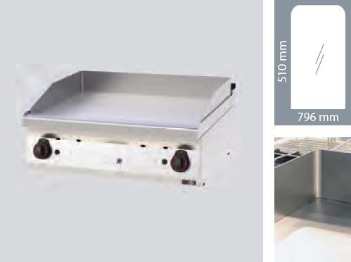 Baking Sheet, gas-fired, oven surface: 79,6x51cm, desktop, 700 series, smooth FTH Model G 70/08