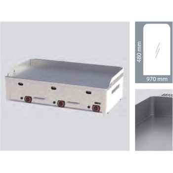   Backblech, gasbefeuerte, Backofen Fläche: 97x48 cm, glatt Modell FTH 90 G