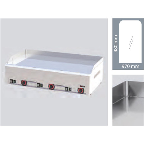 Baking sheets, electric oven surface: 97x48 cm, smooth, chrome-plated Model 90 E FTHC