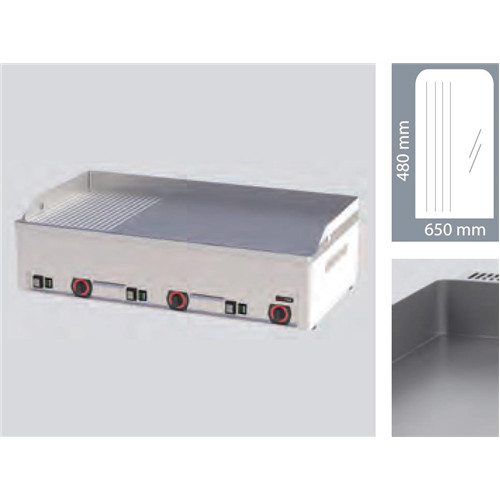 Baking sheets, electric oven surface: 97x48cm, flat-ribbed Model 90 E FTHR