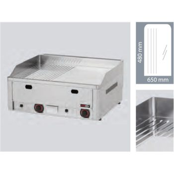   Backblech, gasbefeuerten, Backofen Oberfläche: 65x48cm, Flach gerippten CHROM Modell G 60 FTHRC