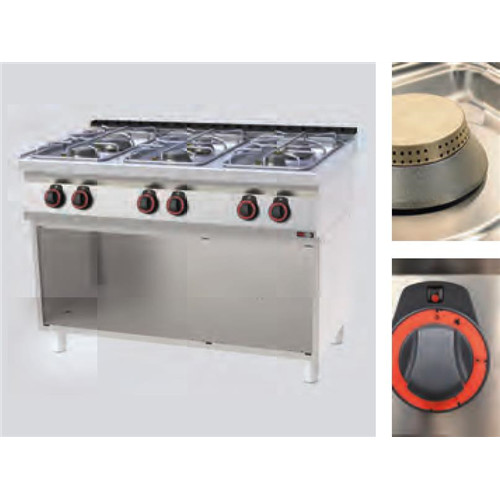 Gas cooker, frames for freestanding units, 700 series, six burners, 39 kW Model SP 70/120 G