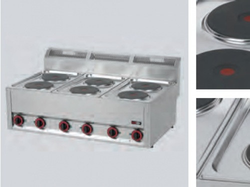 Electric stove, desktop, round rings, 600 series, 12 kW, 230 V 3-phase Model ELS 90 SP 230 / 3N