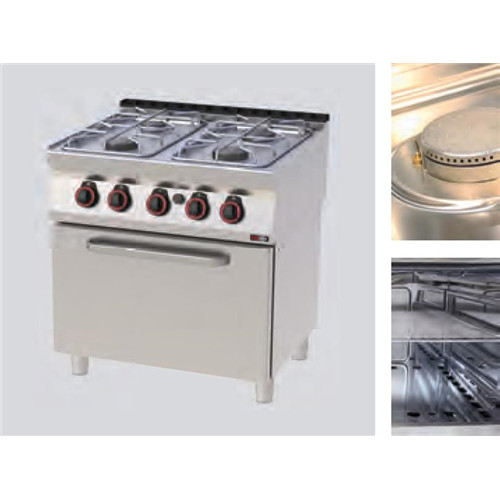 Gas cooker with gas static oven, 700 series, burner 4, 27.5 kW Model SPBT 70/80 21 G