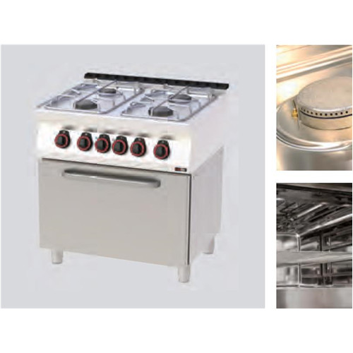 Gas cooker, electric static oven, 700 series, burner 4, 27.8 kW SPBT Model GE 70/80 21