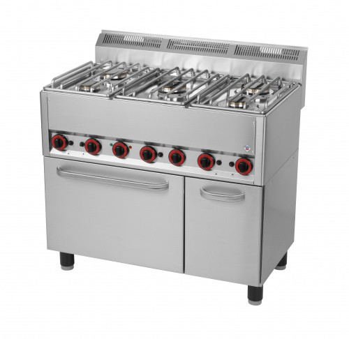 Gas stove, electric convection oven, 600-series, 5-burner, 19.93 kW Model GL 90/5 SPT