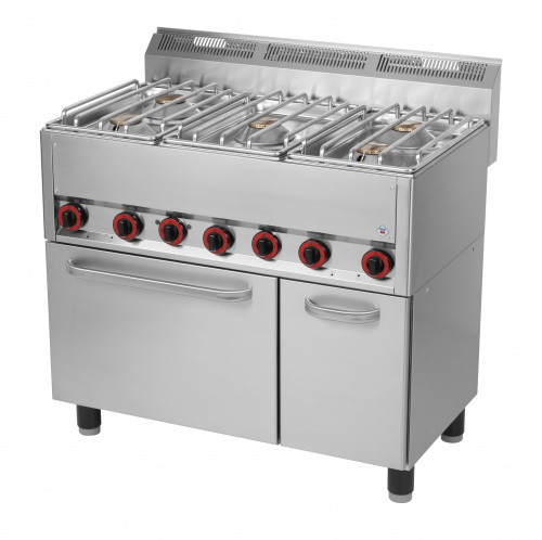 Gas stove, electric convection oven, 600-series, 5-burner, 25.63 kW Model SPT 90/5 GLS