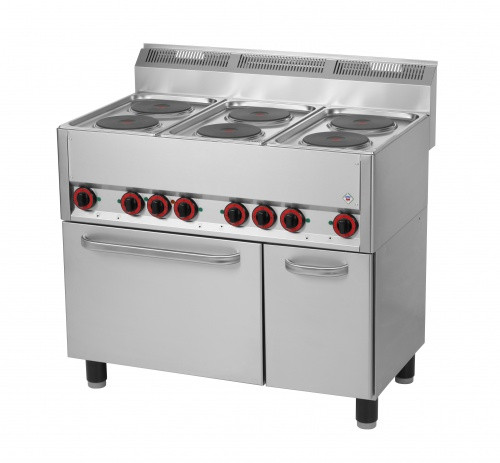 Electric stove, convection oven GN 1/1, round rings, 600 series, 15.13 kW, 230V / 400V Model SPT 90 ELS